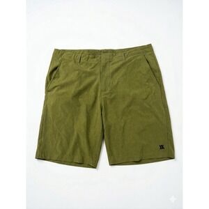 DIXXON Shorts Men Green Sz40 Flat Front Casual Everyday Slash Pockets Poly Blend